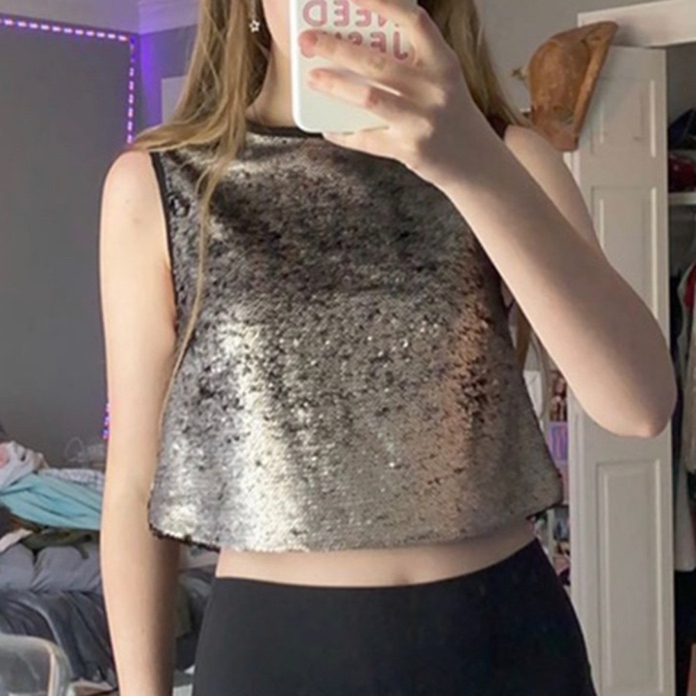sequin crop top
